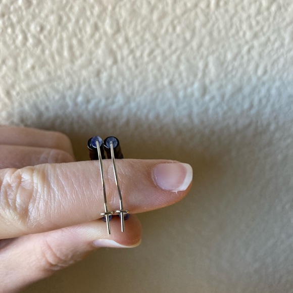 Handmade Dark Wood Beaded Hoop Earrings - Picture 4 of 8